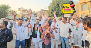Workers celebrated BJP's victory in Jaisalmer
